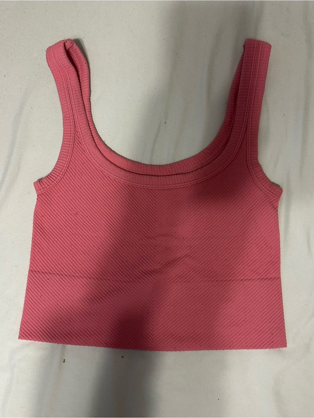 Women’s Pink Ribbed Tank Crop Top